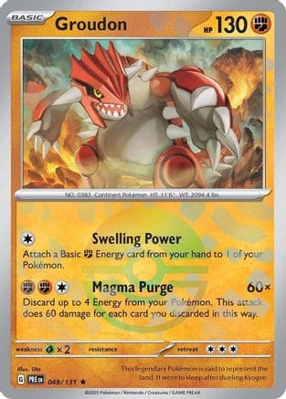 'Pokemon - 'Groudon (Poke Ball Pattern) 049/131  - Holofoil SV Prismatic Evolutions - Rare