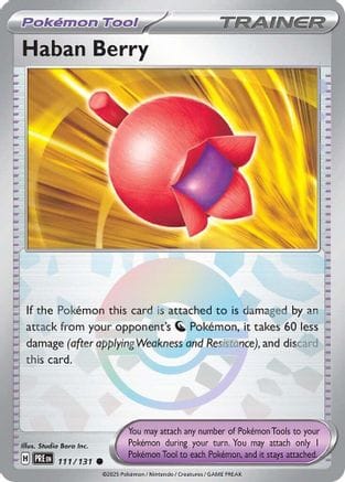 'Pokemon - 'Haban Berry (Poke Ball Pattern) 111/131  - Holofoil SV Prismatic Evolutions - Common