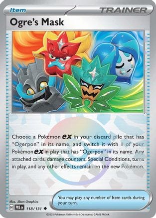 'Pokemon - 'Ogre's Mask (Poke Ball Pattern) 118/131  - Holofoil SV Prismatic Evolutions - Uncommon