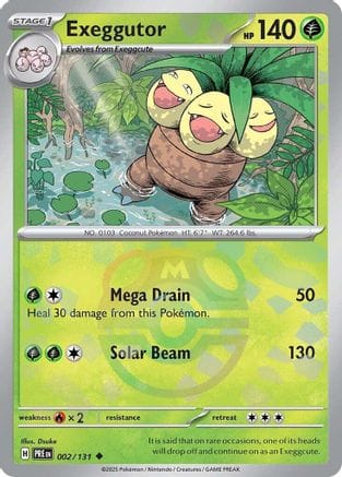 'Pokemon - 'Exeggutor (Master Ball Pattern) 002/131  - Holofoil SV Prismatic Evolutions - Uncommon