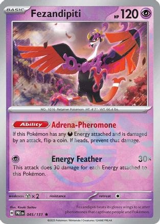 'Pokemon - 'Fezandipiti (Master Ball Pattern) 045/131  - Holofoil SV Prismatic Evolutions - Rare