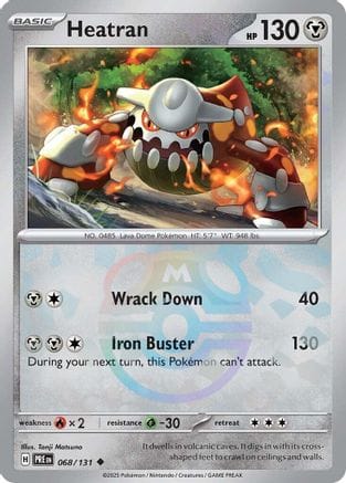 'Pokemon - 'Heatran (Master Ball Pattern) 068/131  - Holofoil SV Prismatic Evolutions - Uncommon