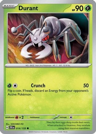 'Pokemon - 'Durant 014/159  - Reverse Holofoil SV09 Journey Together - Common