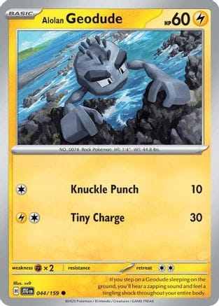'Pokemon - 'Alolan Geodude 044/159  SV09 Journey Together - Common