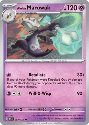 'Pokemon - 'Alolan Marowak 057/159  SV09 Journey Together - Uncommon