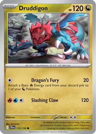 'Pokemon - 'Druddigon 115/159  - Reverse Holofoil SV09 Journey Together - Common
