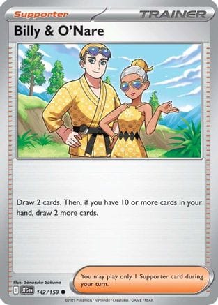 'Pokemon - 'Billy & O'Nare 142/159  - Reverse Holofoil SV09 Journey Together - Common