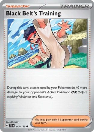 'Pokemon - 'Black Belt's Training 143/159  SV09 Journey Together - Common