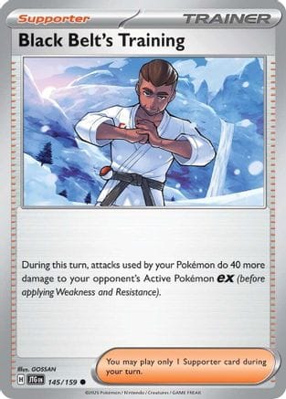 'Pokemon - 'Black Belt's Training 145/159  - Reverse Holofoil SV09 Journey Together - Common