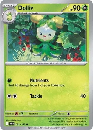 'Pokemon - 'Dolliv 022/182  - Reverse Holofoil SV10 Destined Rivals - Common
