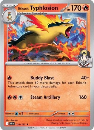'Pokemon - 'Ethan's Typhlosion 034/182  - Holofoil SV10 Destined Rivals - Rare