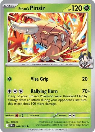 'Pokemon - 'Ethan's Pinsir 001/182  SV10 Destined Rivals - Uncommon