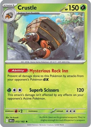 'Pokemon - 'Crustle 012/182  - Holofoil SV10 Destined Rivals - Rare