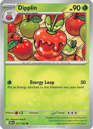 'Pokemon - 'Dipplin 017/182  - Reverse Holofoil SV10 Destined Rivals - Common