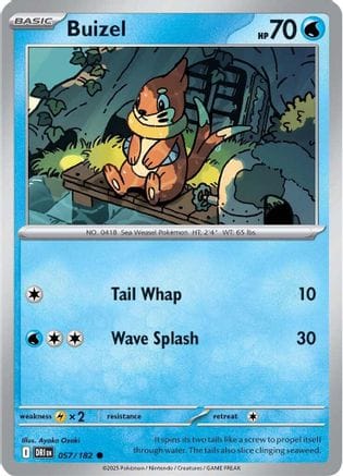 'Pokemon - 'Buizel 057/182  - Reverse Holofoil SV10 Destined Rivals - Common