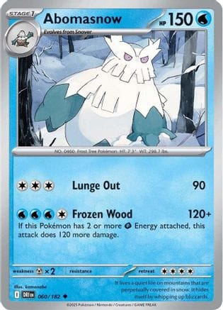 'Pokemon - 'Abomasnow 060/182  - Reverse Holofoil SV10 Destined Rivals - Uncommon