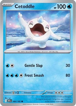 'Pokemon - 'Cetoddle 064/182  - Reverse Holofoil SV10 Destined Rivals - Common