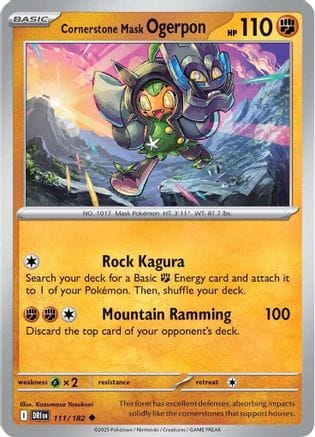 'Pokemon - 'Cornerstone Mask Ogerpon 111/182  SV10 Destined Rivals - Uncommon