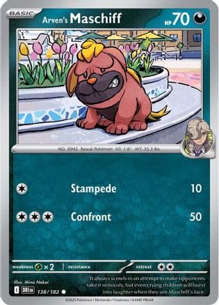 'Pokemon - 'Arven's Maschiff 138/182  SV10 Destined Rivals - Common