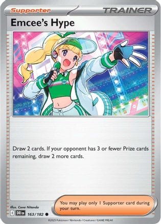 'Pokemon - 'Emcee's Hype 163/182  - Reverse Holofoil SV10 Destined Rivals - Common