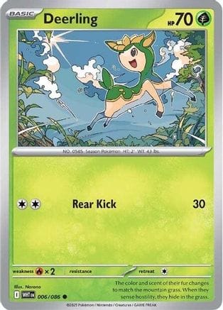 'Pokemon - 'Deerling 006/086  - Reverse Holofoil SV White Flare - Common