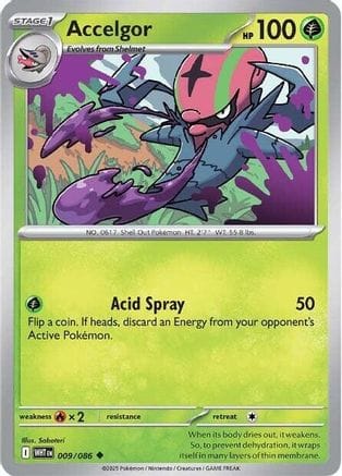 'Pokemon - 'Accelgor 009/086  - Reverse Holofoil SV White Flare - Uncommon