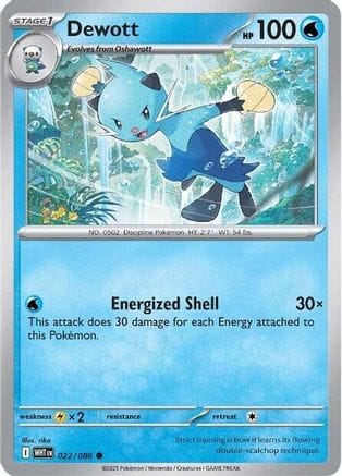 'Pokemon - 'Dewott 022/086  - Reverse Holofoil SV White Flare - Common