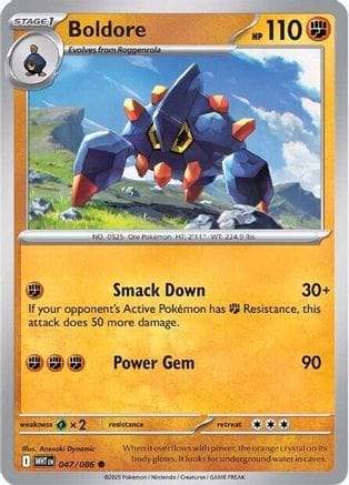 'Pokemon - 'Boldore 047/086  SV White Flare - Common
