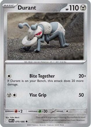 'Pokemon - 'Durant 070/086  - Reverse Holofoil SV White Flare - Uncommon