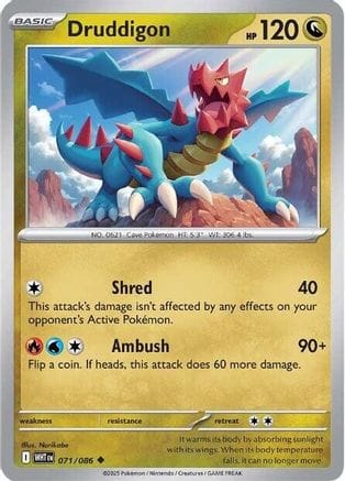 'Pokemon - 'Druddigon 071/086  SV White Flare - Uncommon
