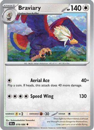 'Pokemon - 'Braviary 078/086  SV Black Bolt - Uncommon