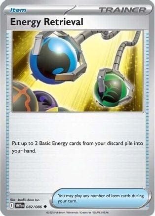 'Pokemon - 'Energy Retrieval 082  - Reverse Holofoil SV White Flare - Uncommon