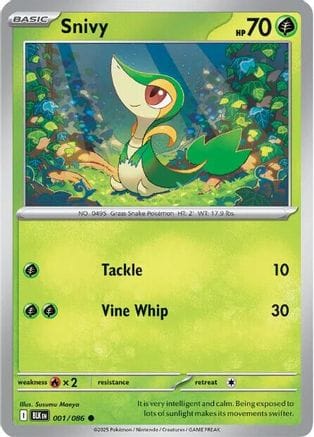 'Pokemon - 'Snivy 001/086  SV Black Bolt - Common