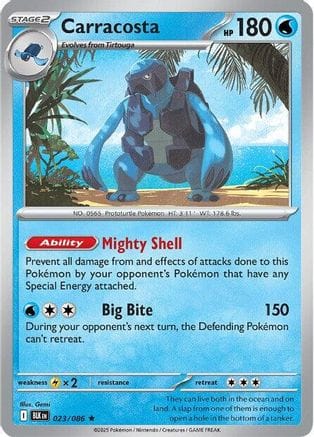 'Pokemon - 'Carracosta 023/086  - Holofoil SV Black Bolt - Rare