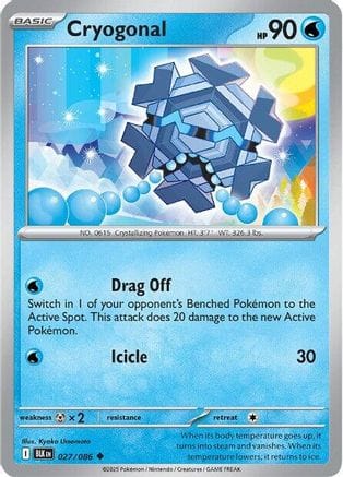 'Pokemon - 'Cryogonal 027/086  - Reverse Holofoil SV Black Bolt - Uncommon