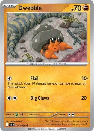 'Pokemon - 'Dwebble 051/086  SV Black Bolt - Common