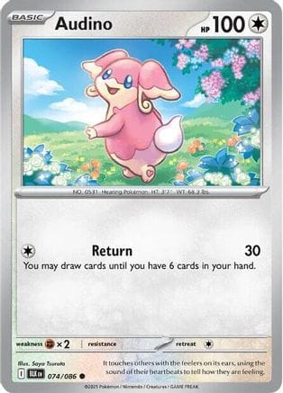 'Pokemon - 'Audino 074/086  - Reverse Holofoil SV Black Bolt - Common
