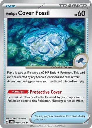 'Pokemon - 'Antique Cover Fossil 080  - Reverse Holofoil SV Black Bolt - Common