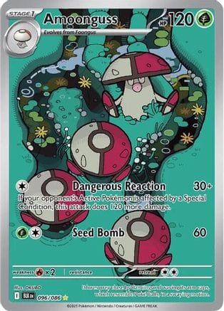 'Pokemon - 'Amoonguss 096/086  - Holofoil SV Black Bolt - Illustration Rare