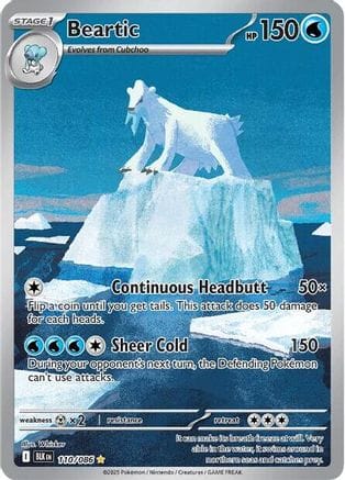 'Pokemon - 'Beartic 110/086  - Holofoil SV Black Bolt - Illustration Rare