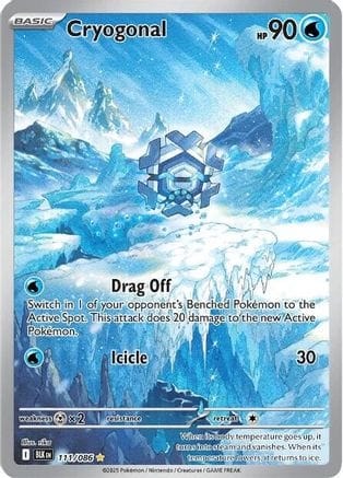 'Pokemon - 'Cryogonal 111/086  - Holofoil SV Black Bolt - Illustration Rare