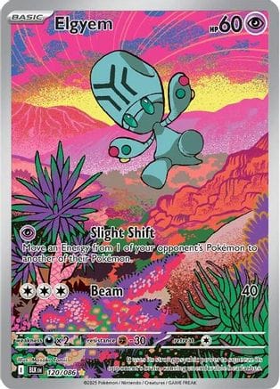 'Pokemon - 'Elgyem 120/086  - Holofoil SV Black Bolt - Illustration Rare