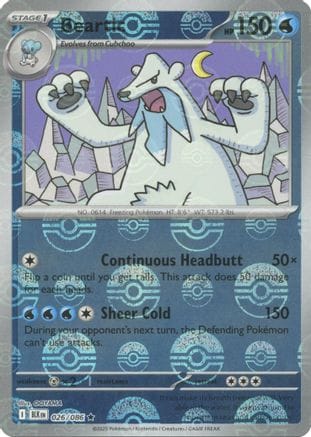 'Pokemon - 'Beartic (Poke Ball Pattern) 026/086  - Holofoil SV Black Bolt - Rare