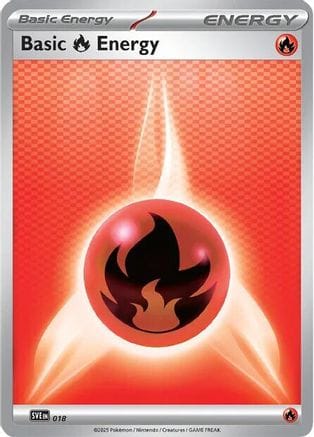 'Pokemon - 'Basic Fire Energy 018  - Reverse Holofoil SVE Scarlet & Violet Energies - Common