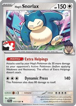 'Pokemon - 'Hop's Snorlax 117  Prize Pack Series Cards - Rare