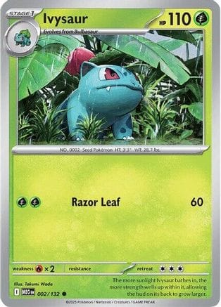 'Pokemon - 'Ivysaur 002/132  - Reverse Holofoil ME01 Mega Evolution - Common