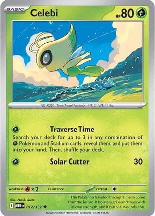 'Pokemon - 'Celebi 012/132  - Reverse Holofoil ME01 Mega Evolution - Uncommon