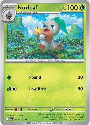 'Pokemon - 'Nuzleaf 014/132  ME01 Mega Evolution - Common