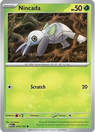 'Pokemon - 'Nincada 016/132  ME01 Mega Evolution - Common
