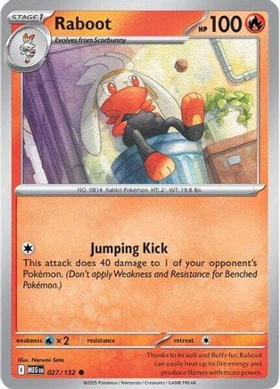 'Pokemon - 'Raboot 027/132  ME01 Mega Evolution - Common
